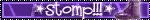 purple blinkie saying stomp!!! in a twee font with a combat boot and stars