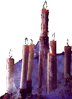 gif of a book turning pages next to a lit candle in a holder